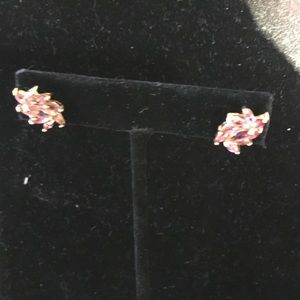 Genuine sapphire and 14k earrings